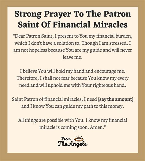 Prayer to ST Jude for Financial Assistance .